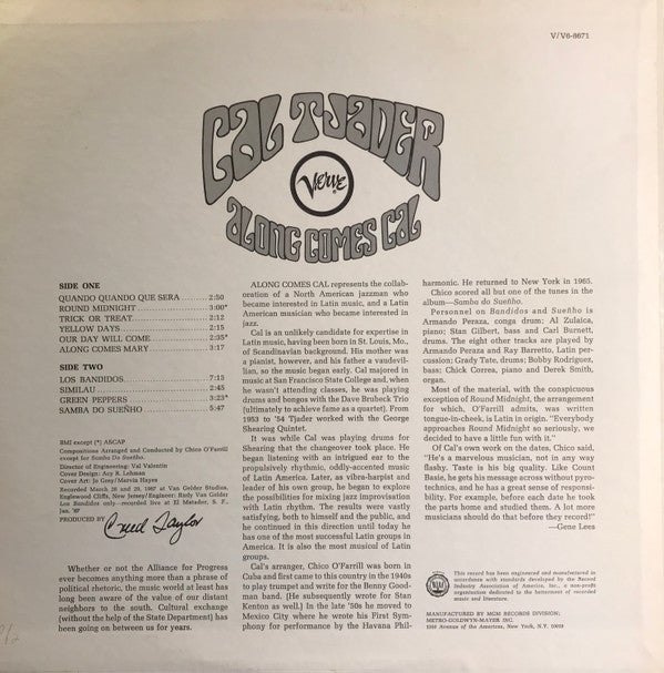 Master Release: Along Comes Cal by Cal Tjader