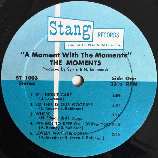 Release: A Moment With The Moments-Vinyl-US-1970-ST-1003, ST 1003, STANG 1003-1166523