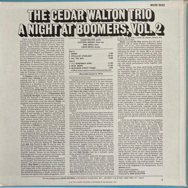 Release: A Night At Boomers, Vol. 2-Vinyl-US-1974-MR 5022-5379867