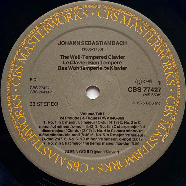 Das Wohltemperierte Klavier BWV 846-893 = The Well-Tempered Clavier = Le Clavier Bien Tempéré