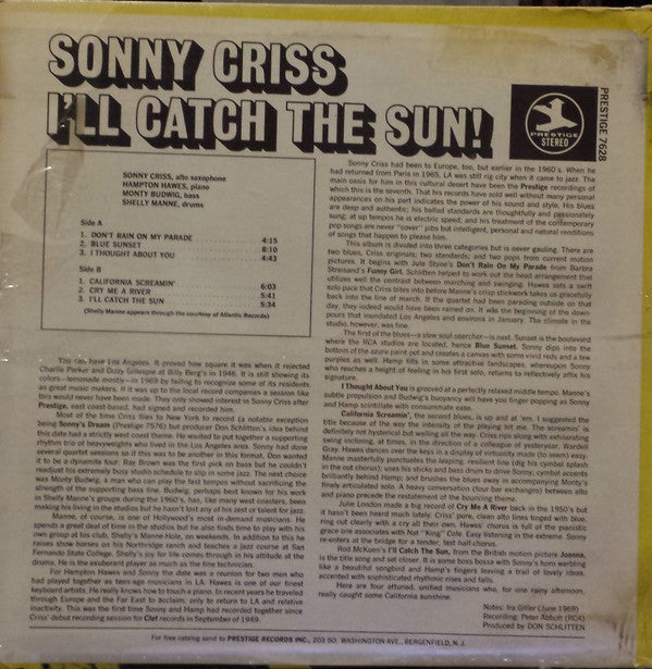Release: I'll Catch The Sun!-Vinyl-US-1969-PR 7628, PRST 7628-3446751