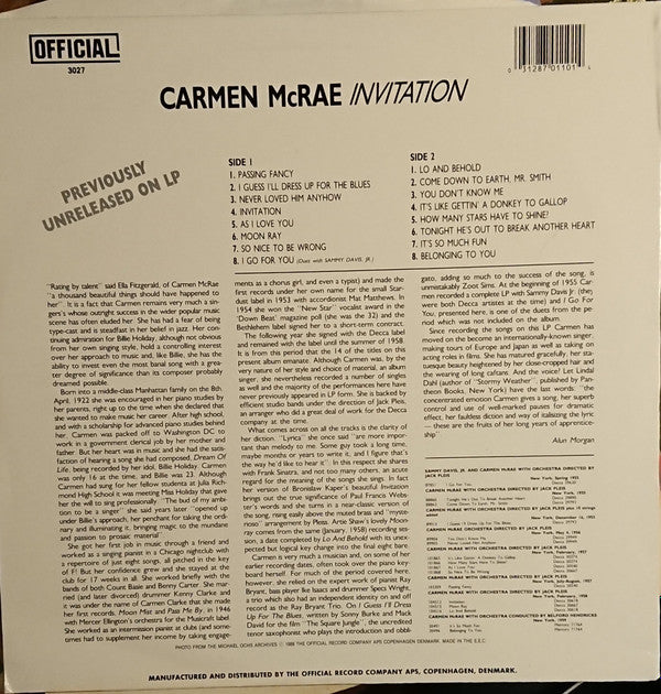 Release: Invitation-Vinyl-Denmark-1989-3027-6441454