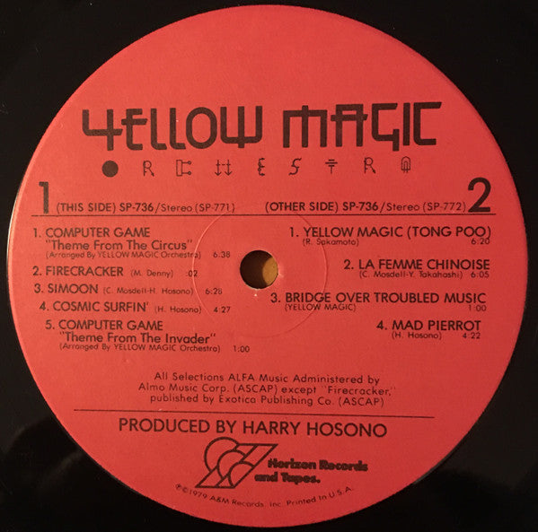 Release: Yellow Magic Orchestra = イエロー・マジック・オーケストラ-Vinyl-US-1979-SP-736-8996264