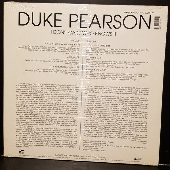 Master Release: I Don't Care Who Knows It by Duke Pearson