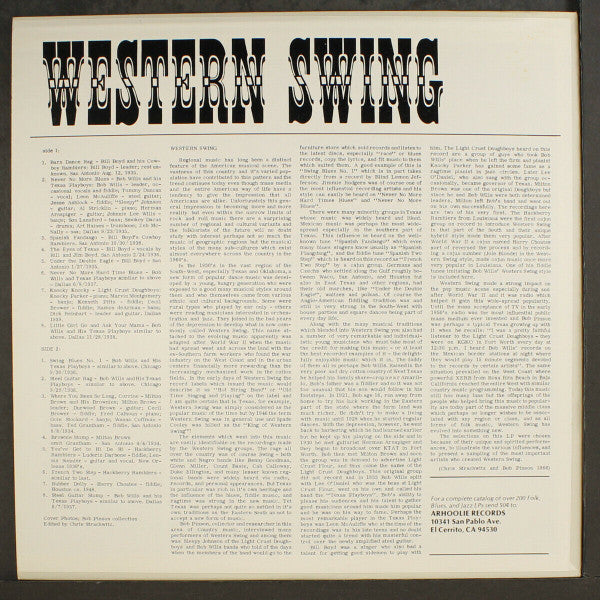 Master Release: Western Swing (Historic Recordings) by Various