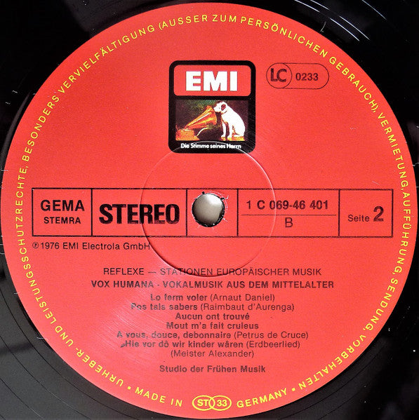 Vox Humana - Vokalmusik Aus Dem Mittelalter