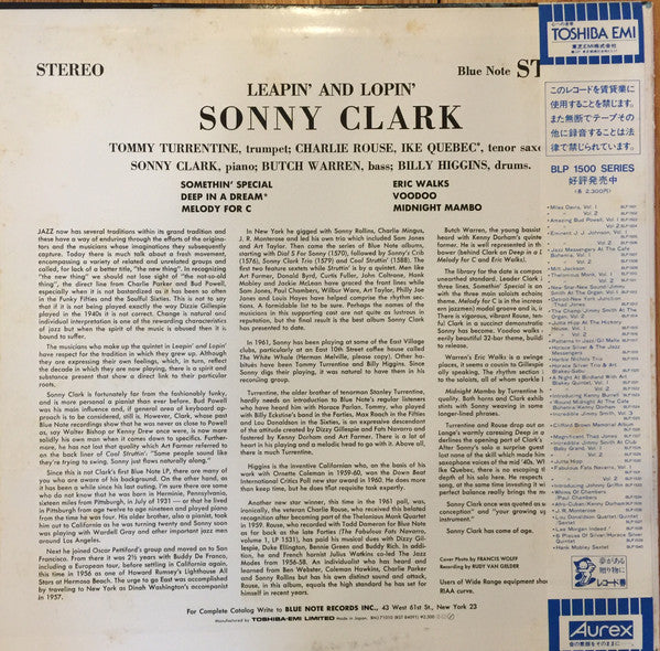 Release: Leapin' And Lopin'-Vinyl-Japan-1983-BNJ 71010, BST 84091-6270913