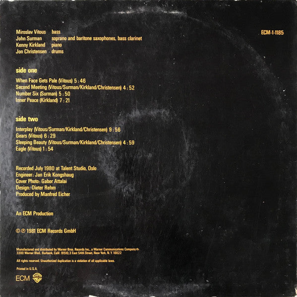 Release: Miroslav Vitous Group-Vinyl-US-1981-ECM-1-1185-4102678