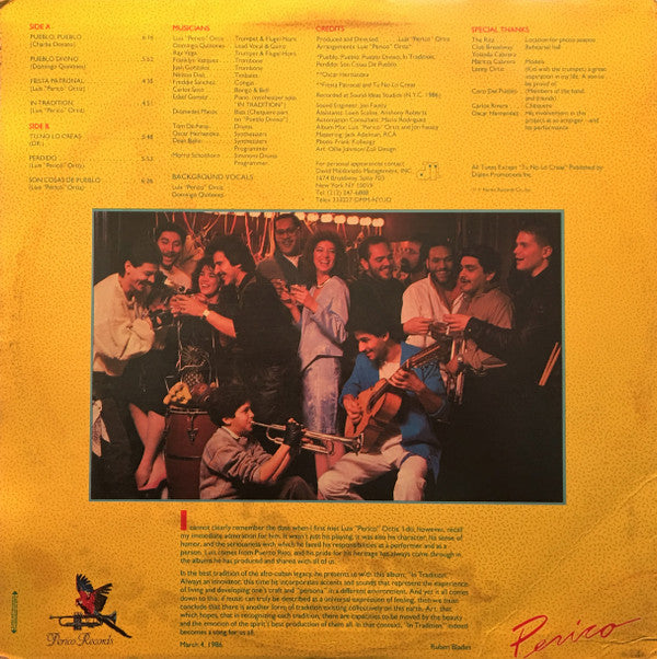 Release: In Tradition-Vinyl-US-1986-PR #360, PR 360-8090677