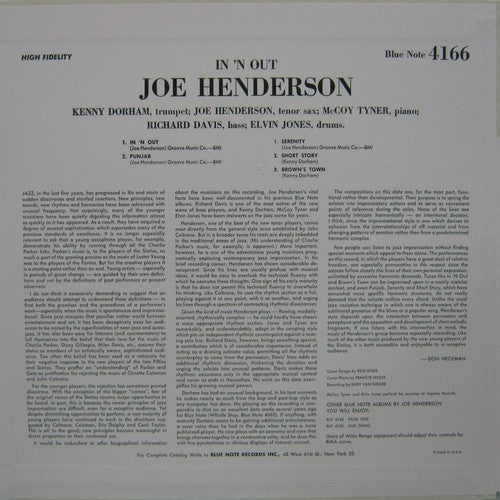 Master Release: In 'N Out by Joe Henderson