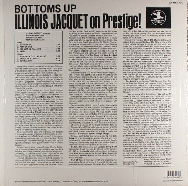 Master Release: Bottoms Up - Illinois Jacquet On Prestige! by Illinois Jacquet