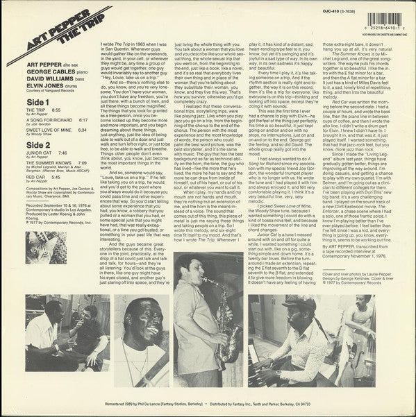 Release: The Trip-Vinyl-US-1990-OJC-410, S-7638-4006512