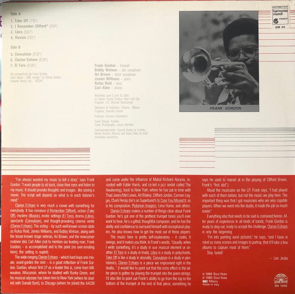 Release: Clarion Echoes-Vinyl-Italy-1985-SN 1096-2134047
