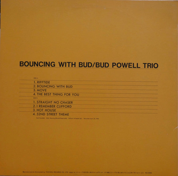 Release: Bouncing With Bud-Vinyl-Japan-None-UPS-2245-R-8189216