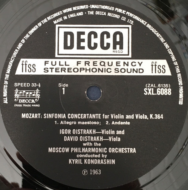 Sinfonia Concertante K.364, Duo In G K.423