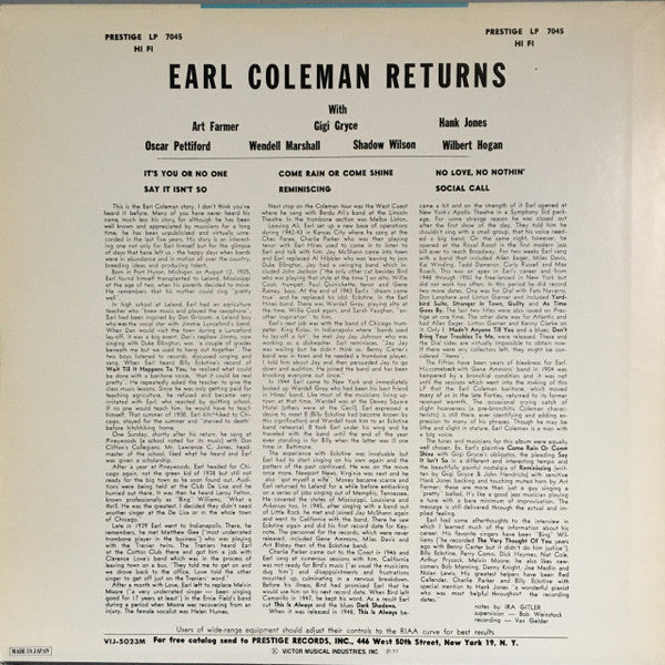 Master Release: Returns by Earl Coleman