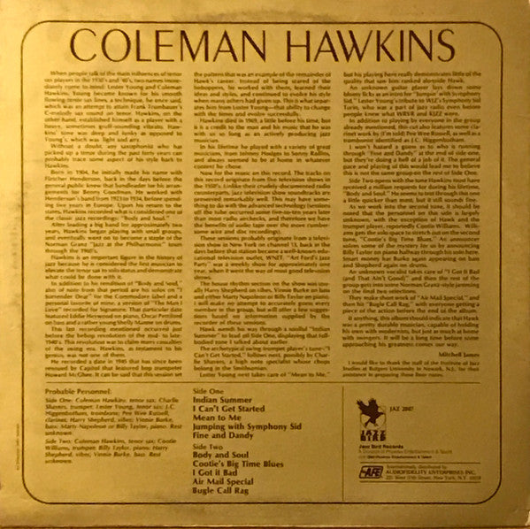 Master Release: Hawk's Perch by Coleman Hawkins