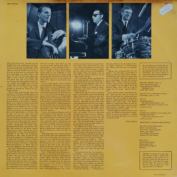 Master Release: Cheese Cake by Dexter Gordon Quartet