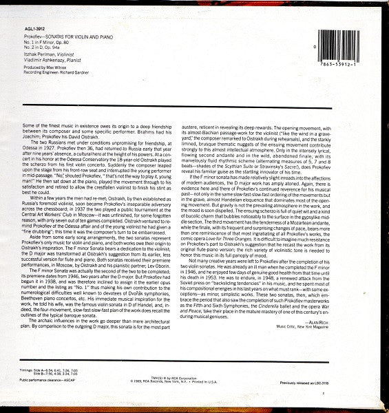 Master Release: Sonatas For Violin And Piano (No. 1, Op. 80 • No. 2, Op. 94a) by Sergei Prokofiev