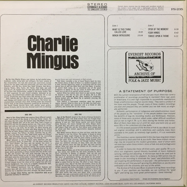 Release: The Jazz Experiments Of Charlie Mingus-Vinyl-US-1978-FS-235-8556784