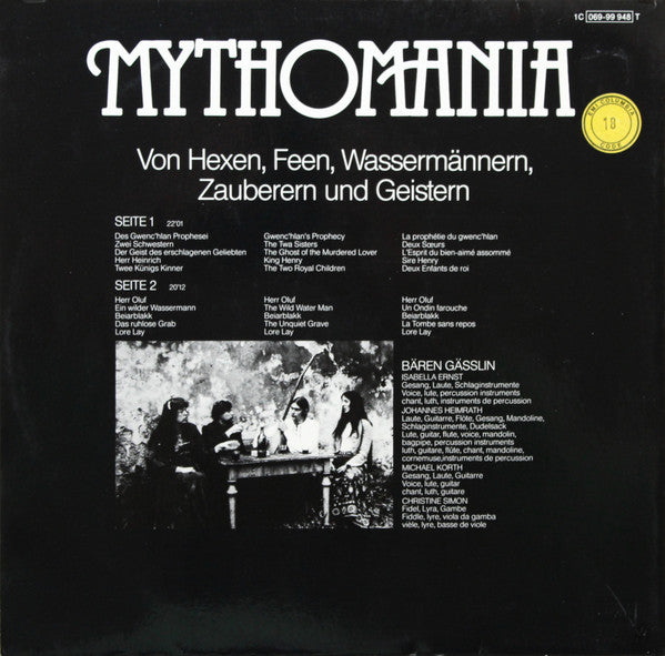 Mythomania (Von Hexen, Feen, Wassermännern, Zauberern Und Geistern - Lieder Und Instrumentalstücke)