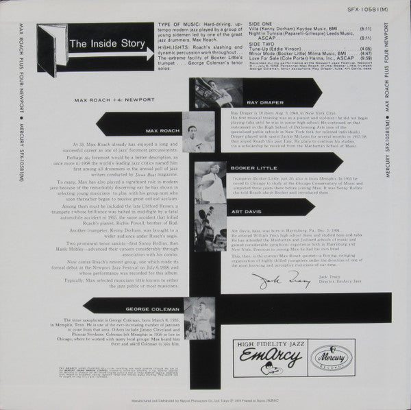Master Release: Max Roach + 4 At Newport by Max Roach Quintet