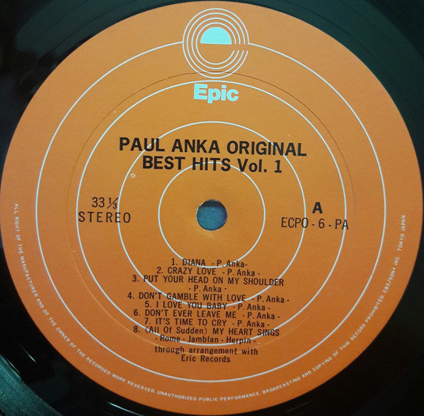 Paul Anka Original Best Hits, Vol.1
