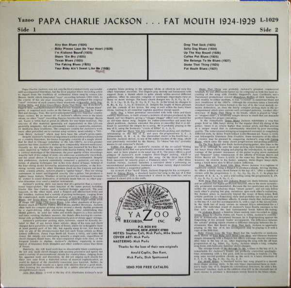 Master Release: Fat Mouth 1924-1929 by Papa Charlie Jackson