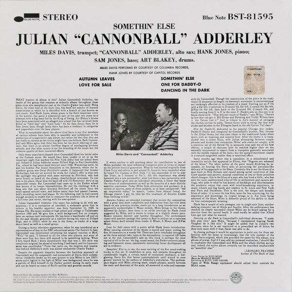 Release: Somethin' Else-Vinyl-Italy-2011-BST 81595-3337609