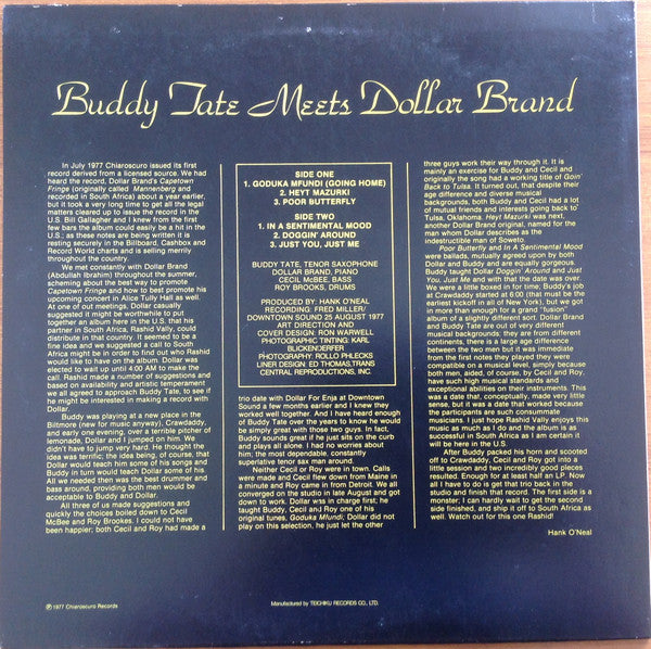 Release: Buddy Tate Meets Dollar Brand-Vinyl-Japan-1979-ULS-1680-CH-9867553