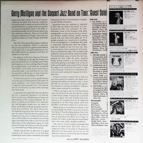Gerry Mulligan And The Concert Jazz Band On Tour