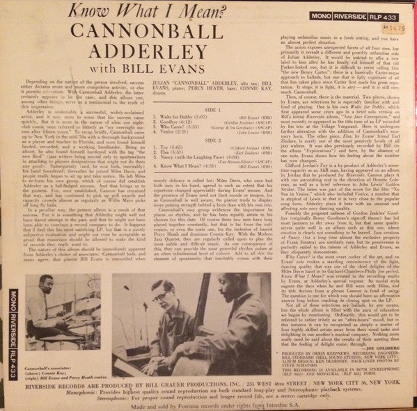 Release: Know What I Mean?-Vinyl-Netherlands-None-RLP 433-7060042