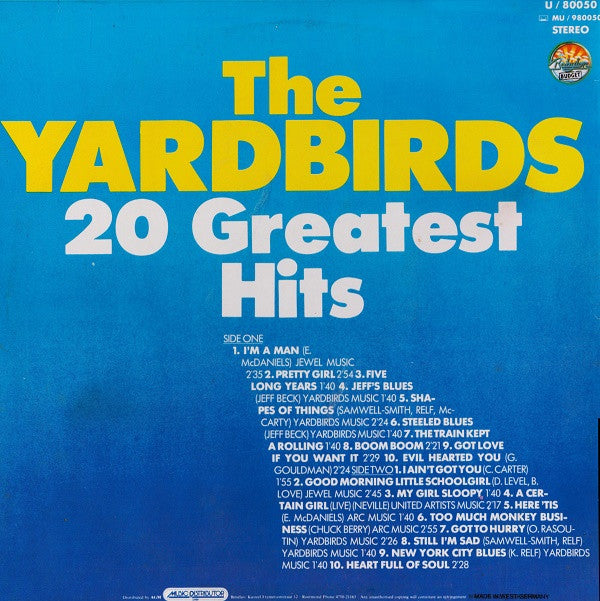 Release: 20 Greatest Hits-Vinyl-Germany-None-U 80 050, U / 80050-6956887