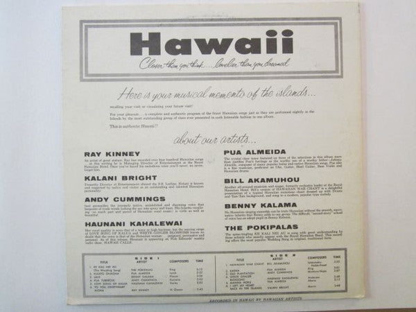 Hawaii A Musical Memento Of The Islands