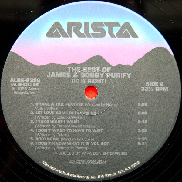 The Best Of James & Bobby Purify. Do It Right!
