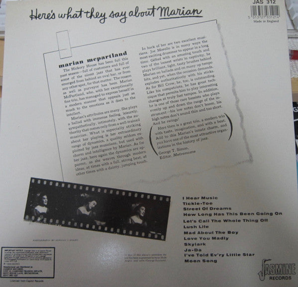 Master Release: Marian McPartland At The Hickory House by Marian McPartland