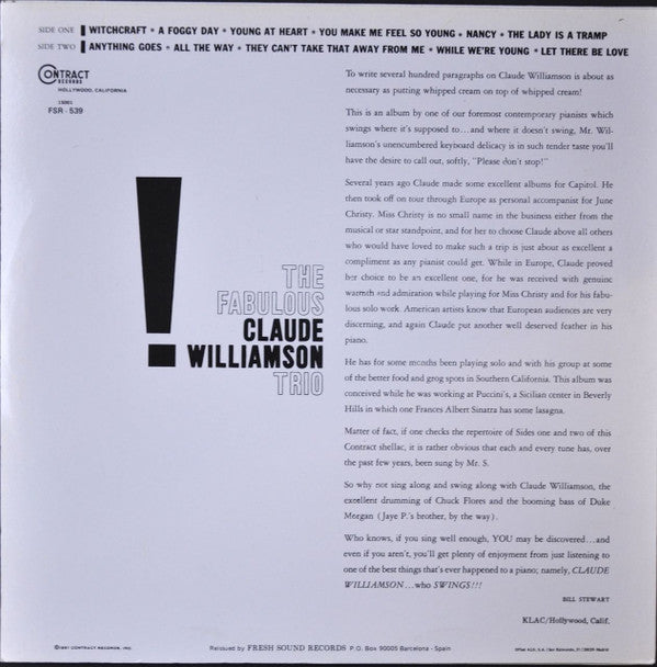 The Fabulous Claude Williamson Trio