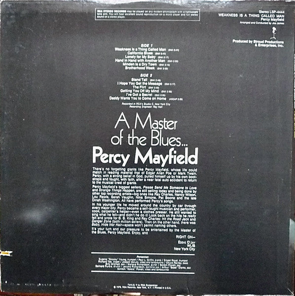 Master Release: Weakness Is A Thing Called Man by Percy Mayfield