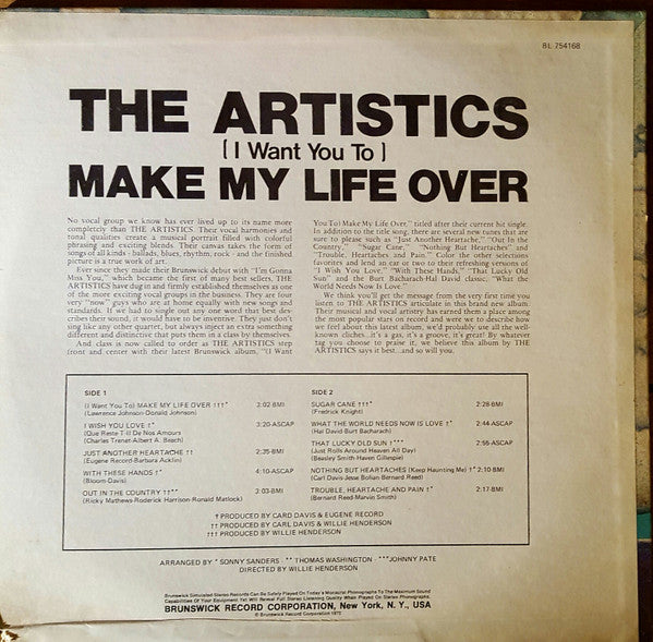 Release: (I Want You To) Make My Life Over-Vinyl-US-1970-BL 754168-1309694