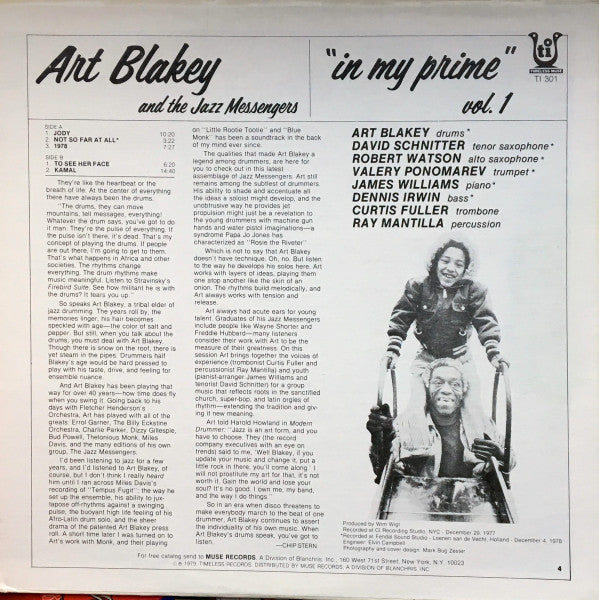 Release: In My Prime Vol. 1-Vinyl-US-1979-TI 301-2728493