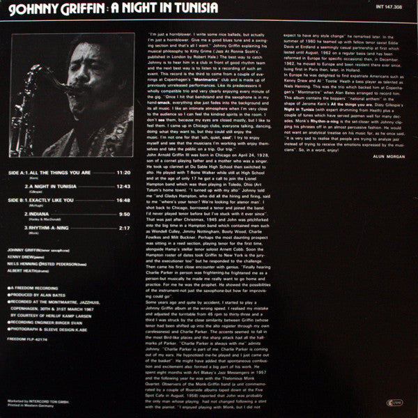 Release: A Night In Tunisia-Vinyl-Germany-1980-INT 147.308, FLP-42174-2210081