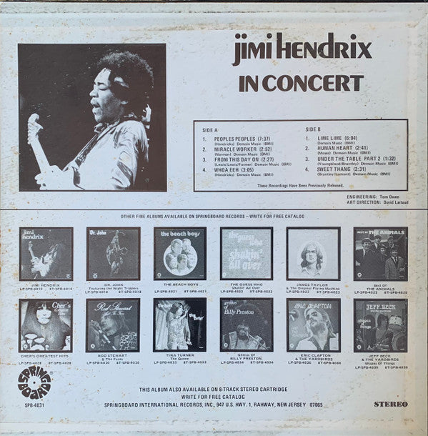 Master Release: In Concert by Jimi Hendrix