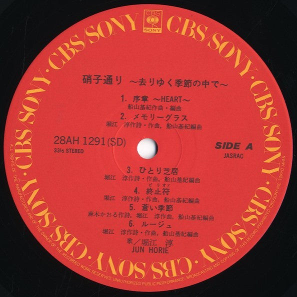 Release: 硝子通り ~去りゆく季節の中で~-Vinyl-Japan-1981-28AH 1291-9026471