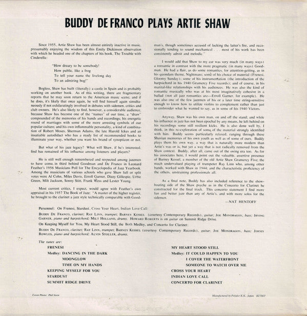 Master Release: Buddy De Franco Plays Artie Shaw by Buddy DeFranco