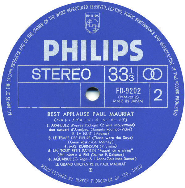 Best Applause Paul Mauriat