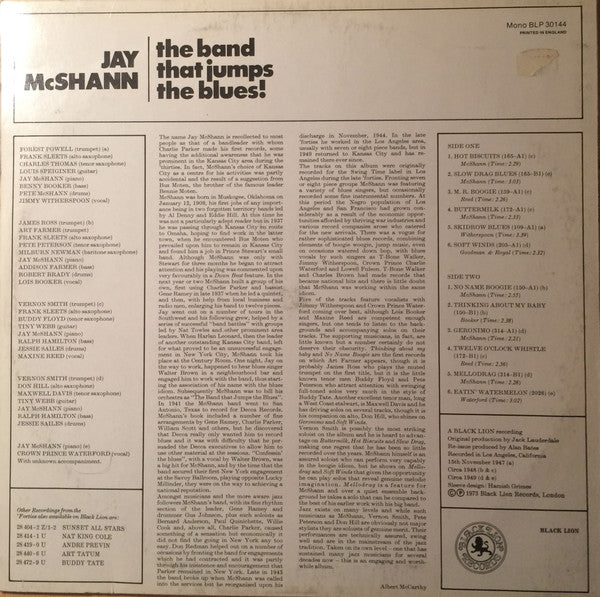Master Release: The Band That Jumps The Blues! by Jay McShann