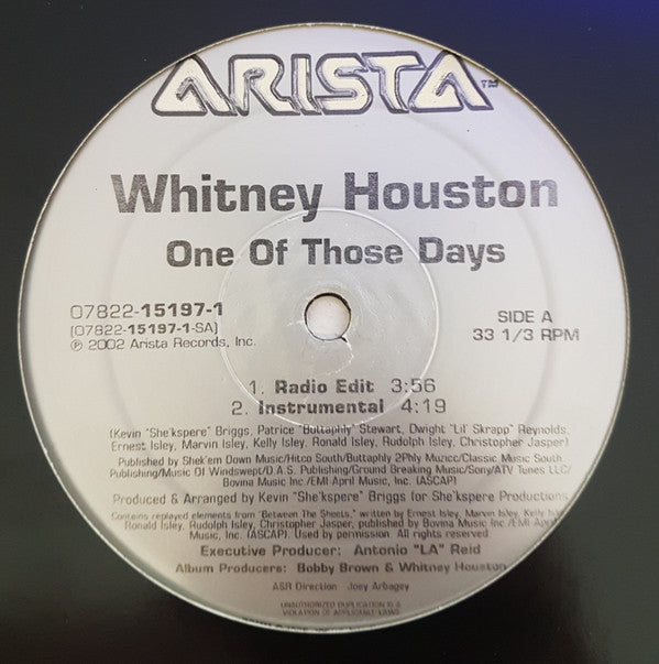 Master Release: One Of Those Days by Whitney Houston