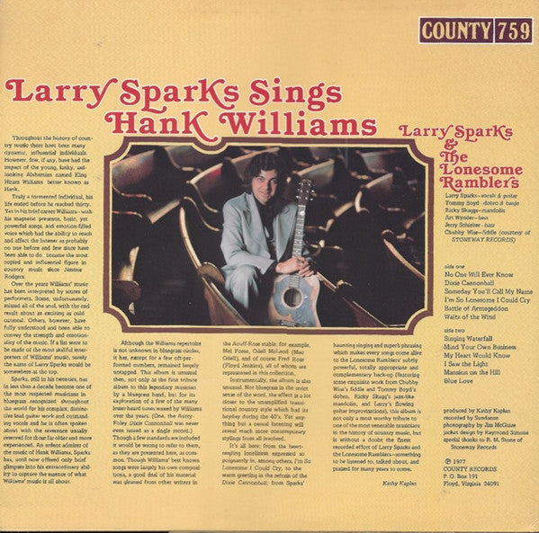 Larry Sparks Sings Hank Williams