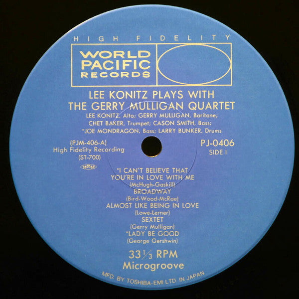 Lee Konitz Plays With The Gerry Mulligan Quartet