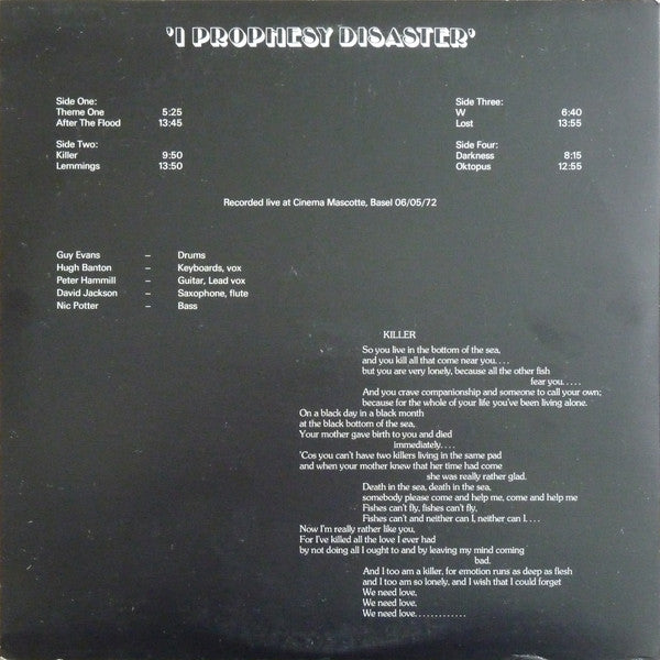 Master Release: I Prophesy Disaster by Van Der Graaf Generator